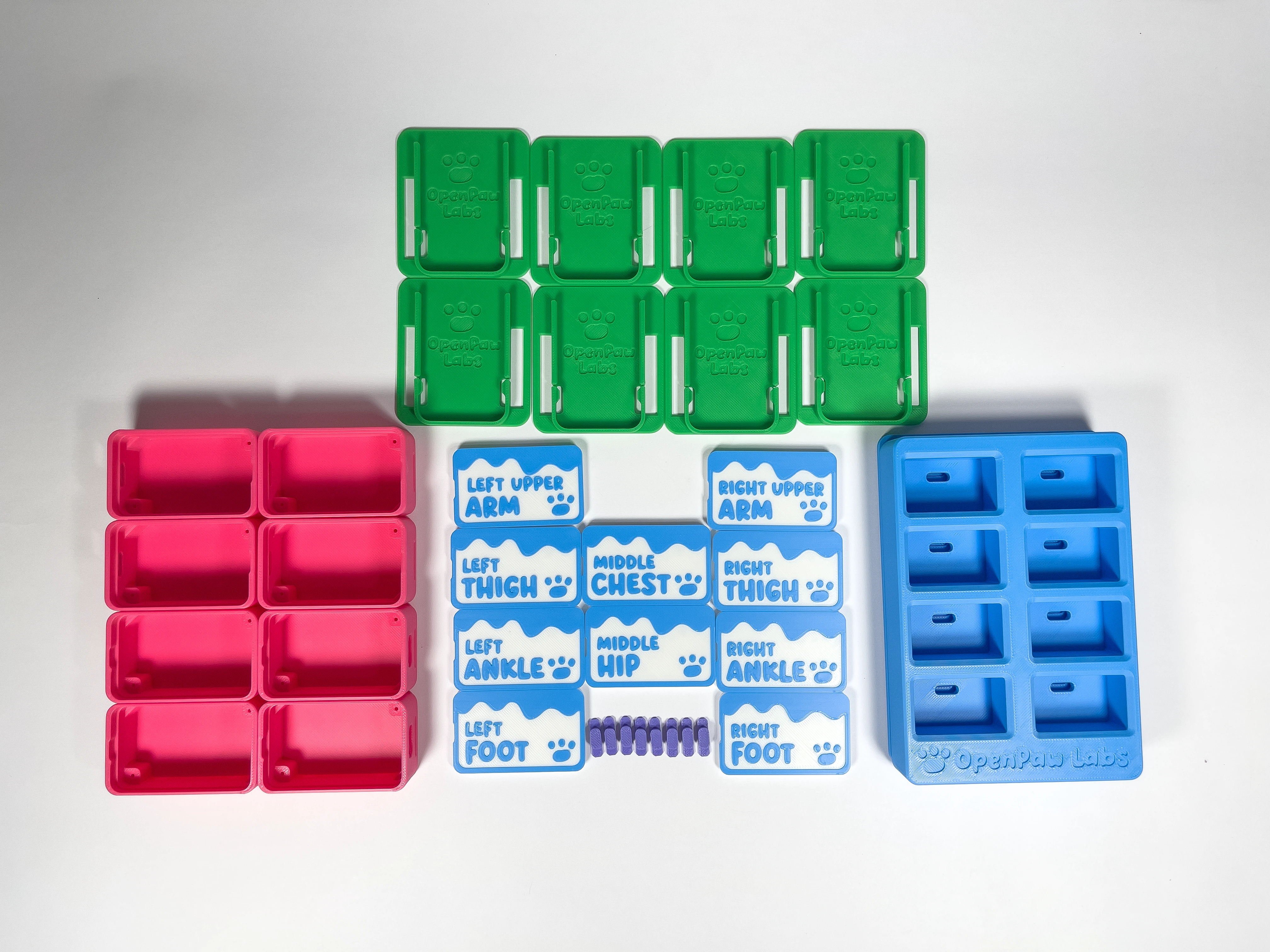 A full set of 3D printed parts including everything you need to build your trackers!