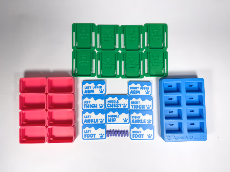 A full set of 3D printed parts including everything you need to build your trackers!
